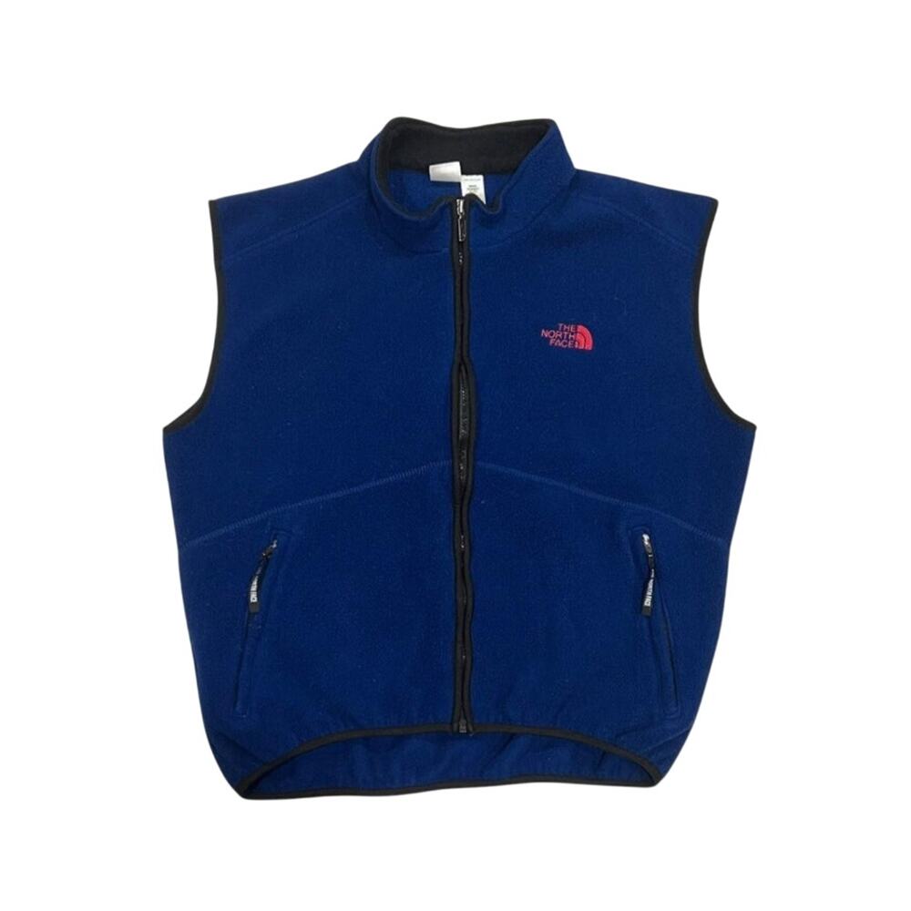 ★ The North Face Blue Fleece Zip-Up Vest w/ Embroidered Logo ★